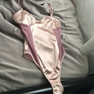 Satin mesh bodysuit